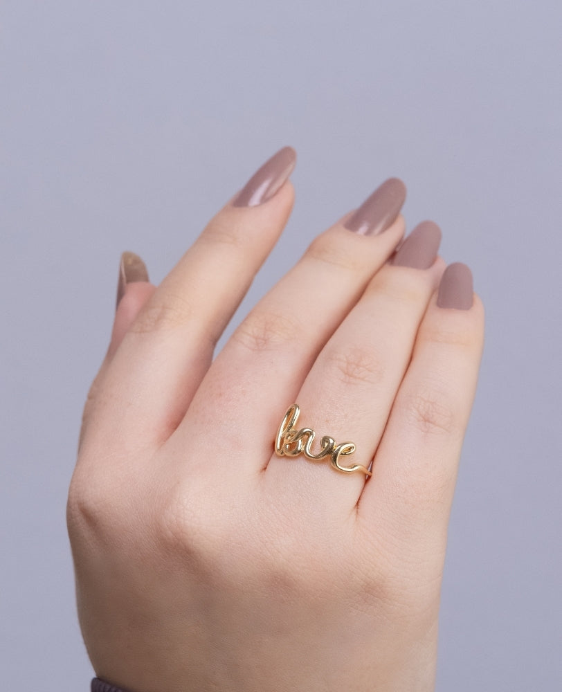 Anel Love Minimalista - Ouro