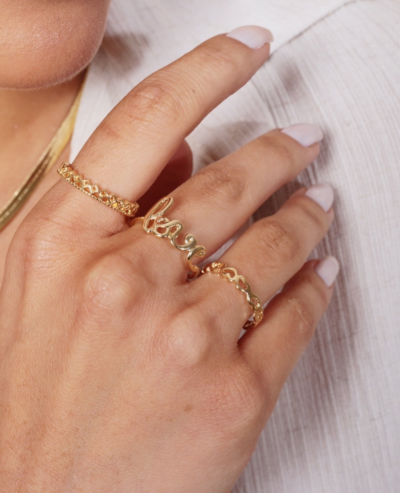 Anel Love Minimalista - Ouro
