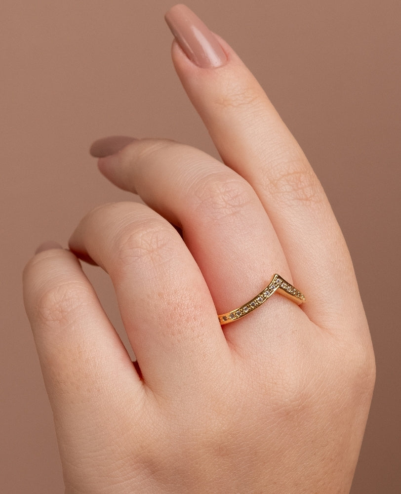 Anel Denise Cravejado - Ouro