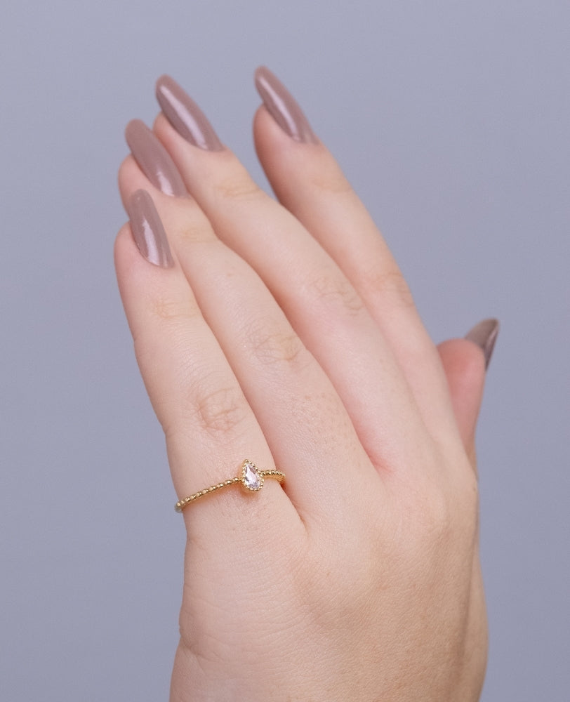 Anel Sara Zircônia - Ouro