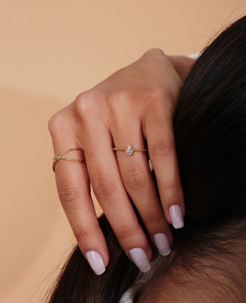 Anel Sara Zircônia - Ouro