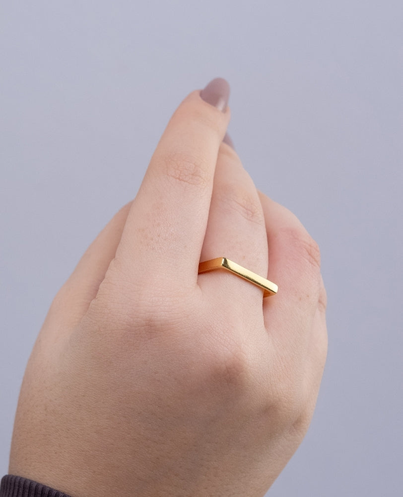 Anel Duda Quadrado - Ouro