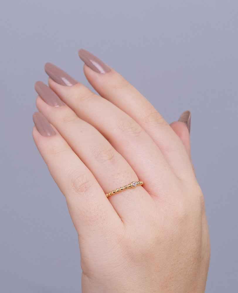 Anel Minimalista Bianca Zircônia - Ouro