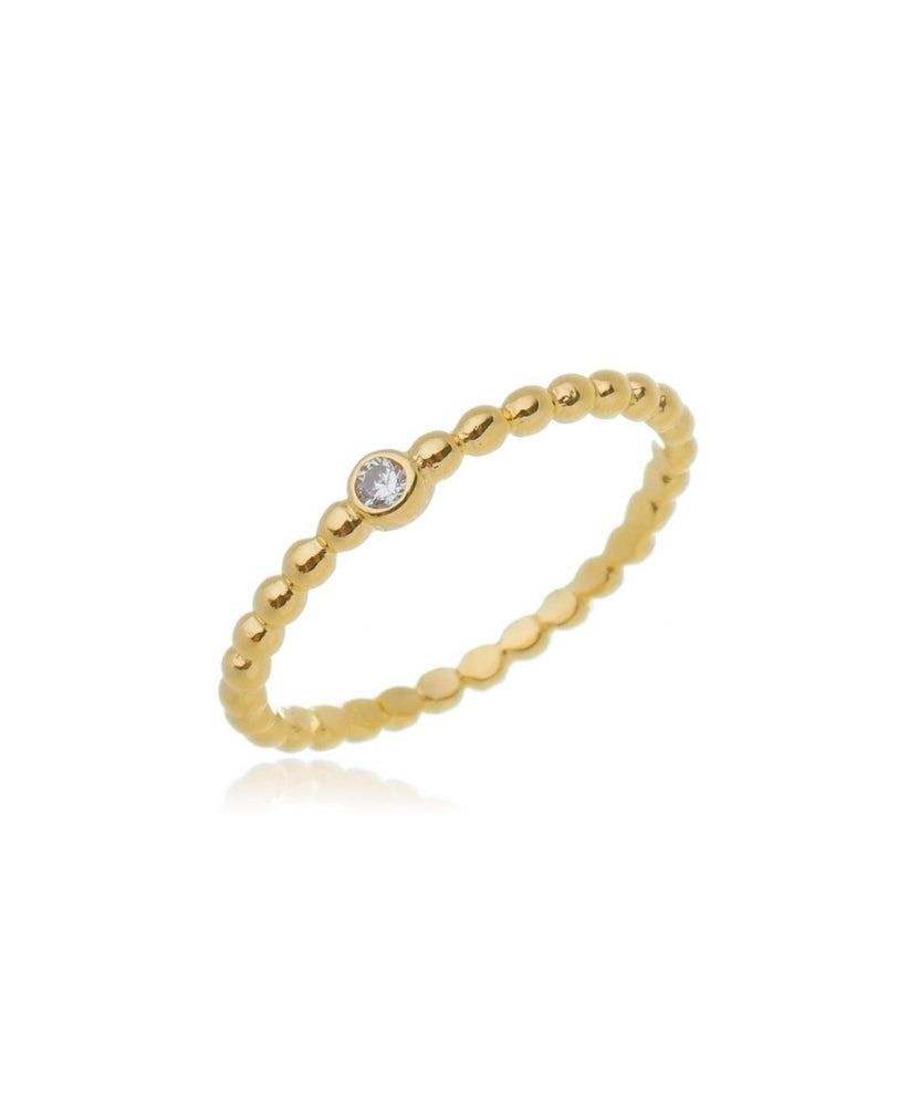 Anel Minimalista Bianca Zircônia - Ouro