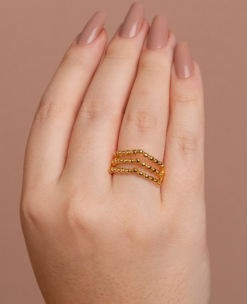 Anel Alana Bolinhas - Ouro