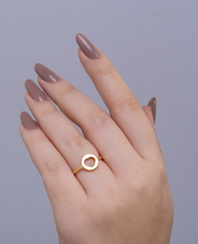 Anel Dayana Coração - Ouro