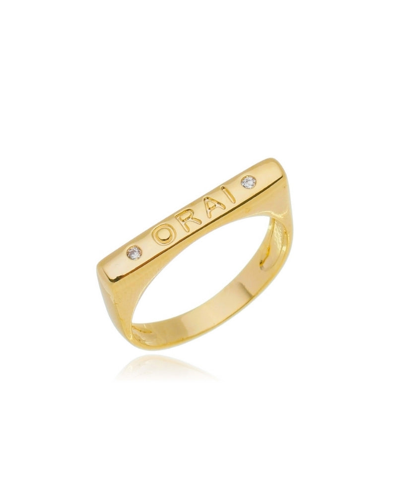 Anel Orai Zircônia - Ouro