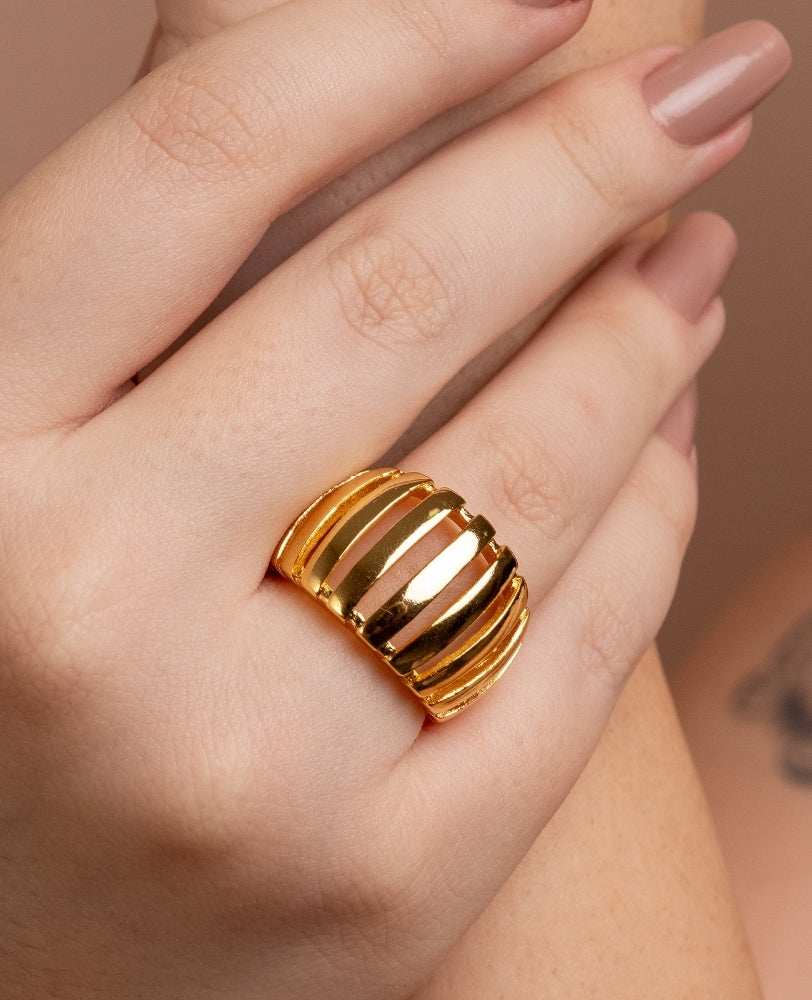 Anel Maximalista Mel Fios - Ouro