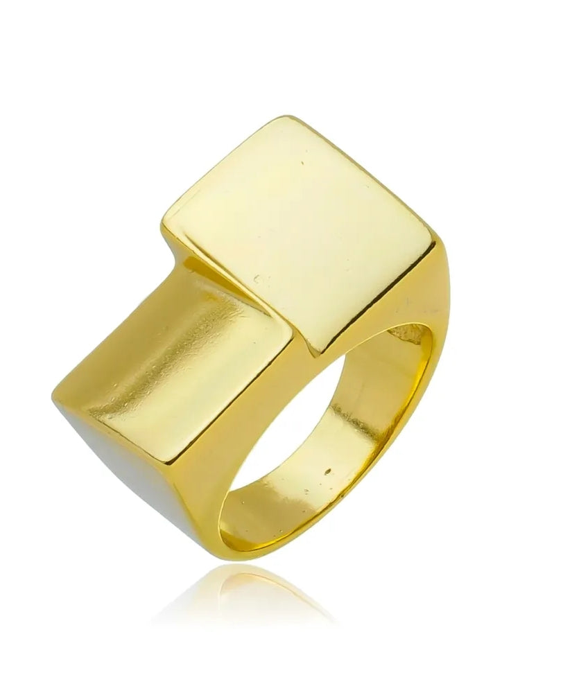 Anel Maximalista Hannah Quadrado - Ouro