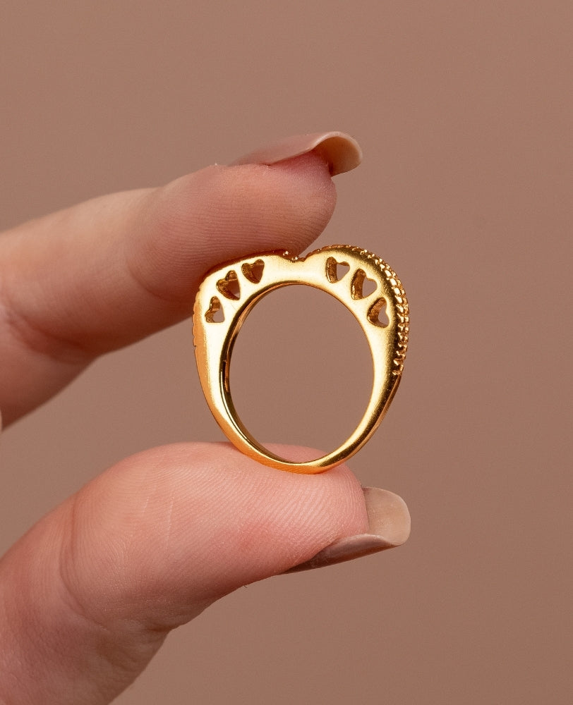 Anel Flavia Coração - Ouro