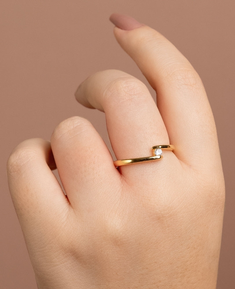 Anel Erica Zircônia - Ouro