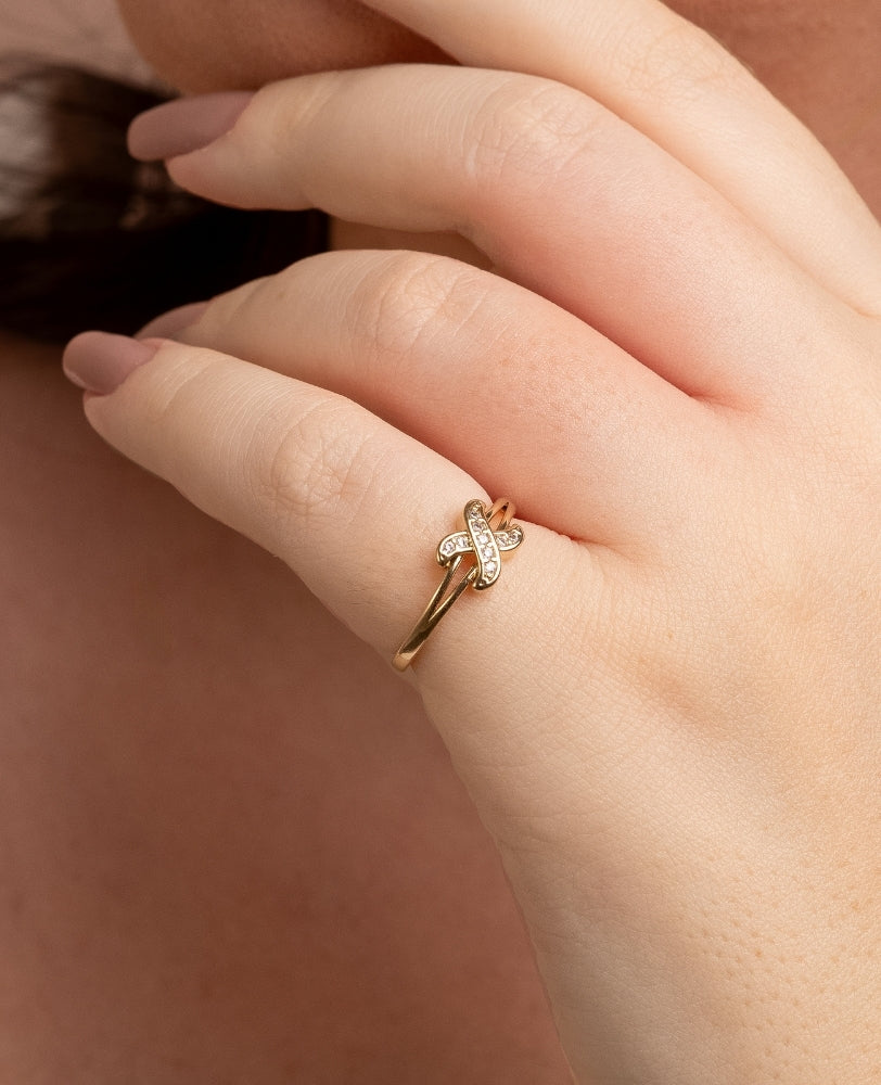 Anel Ana Minimalista Zircônia - Ouro