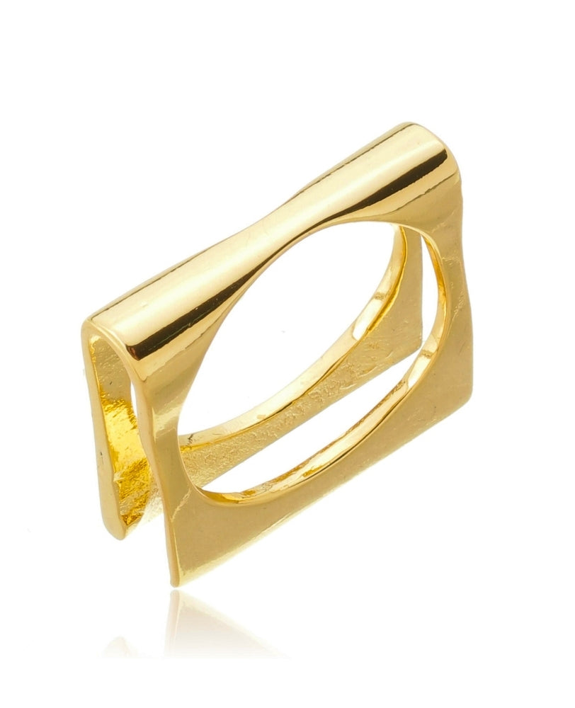 Anel Bia Fio Duplo - Ouro