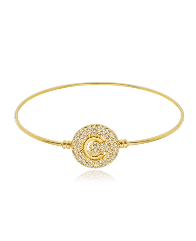 Bracelete Letra Lisa - Ouro