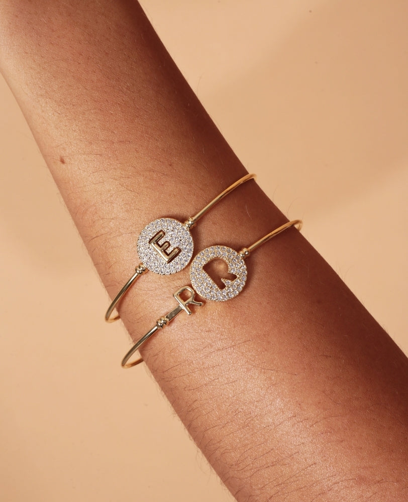 Bracelete Letra Lisa - Ouro