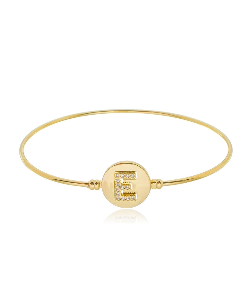 Bracelete Letra Cravejada - Ouro