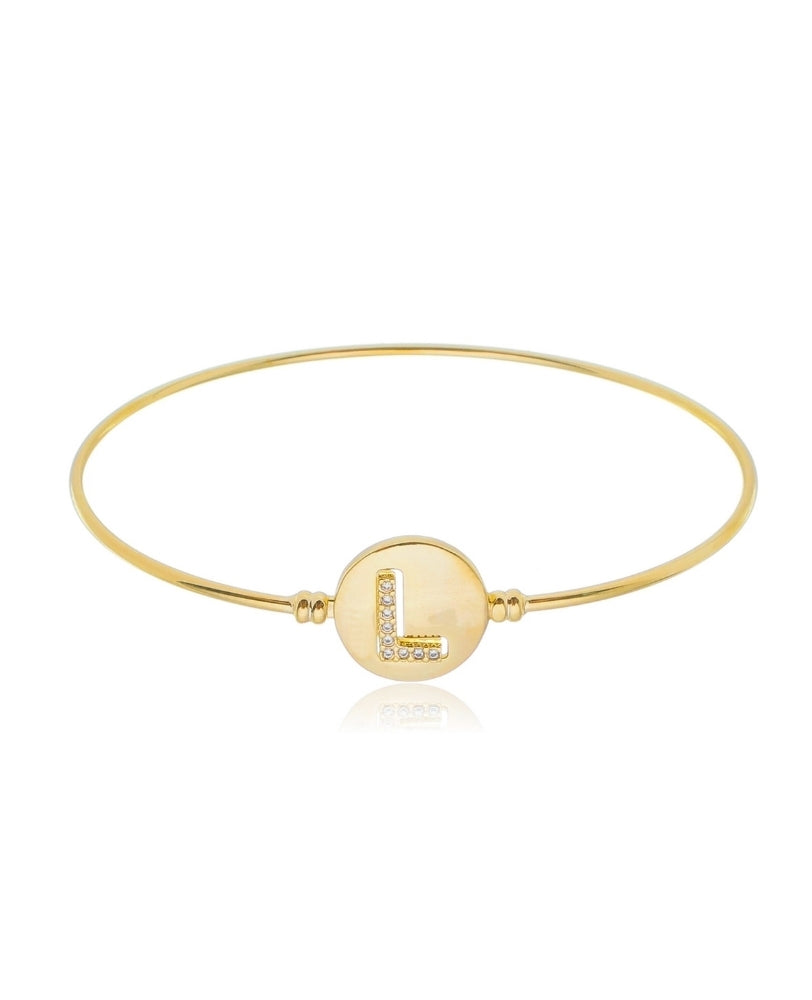 Bracelete Letra Cravejada - Ouro