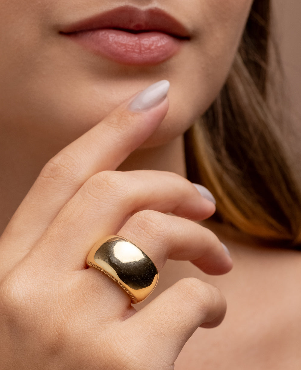 Anel Alice Bold Zircônia - Ouro